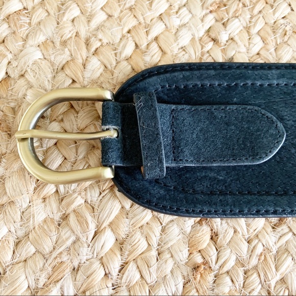 Suede Stretchy Belt Size Medium/Large Black - Picture 7 of 8